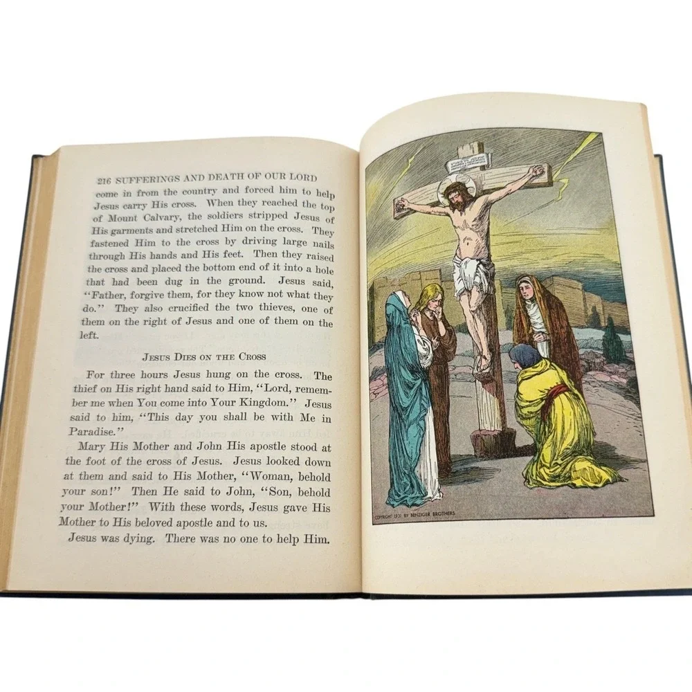Benziger Brothers The Bible Story 1931 Catholic Textbook Illustrated Lower Grade